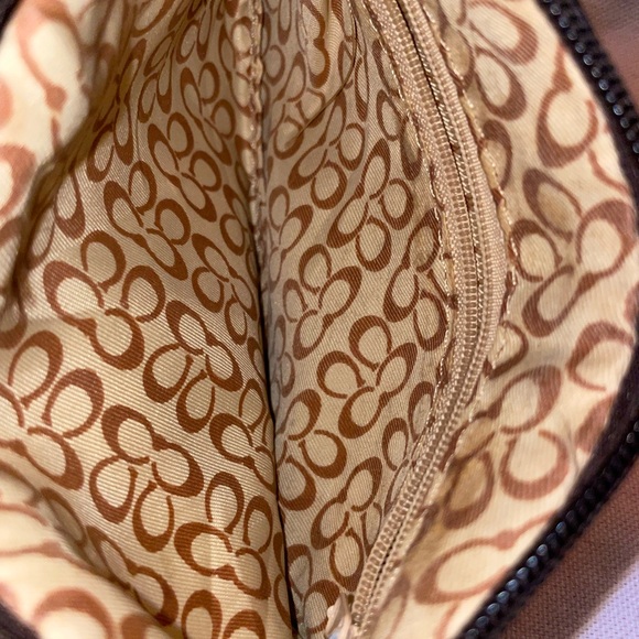 Coach Brown/Tan Small Fabric Wristlet - Picture 7 of 8